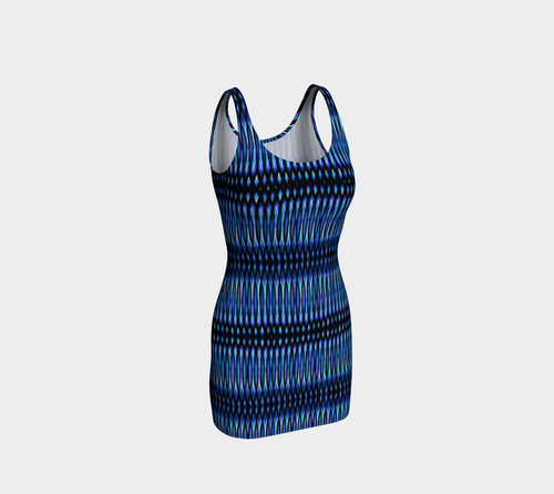 Blue Matrix Bodycon Dress