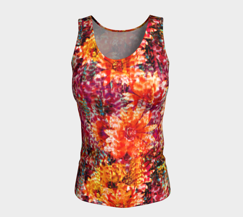 Ambient Floral Fitted Tank Top/Long Length