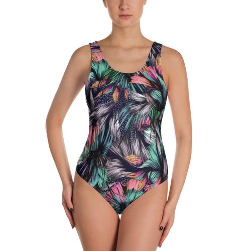 Feathery Tropical One Piece Swimsuit