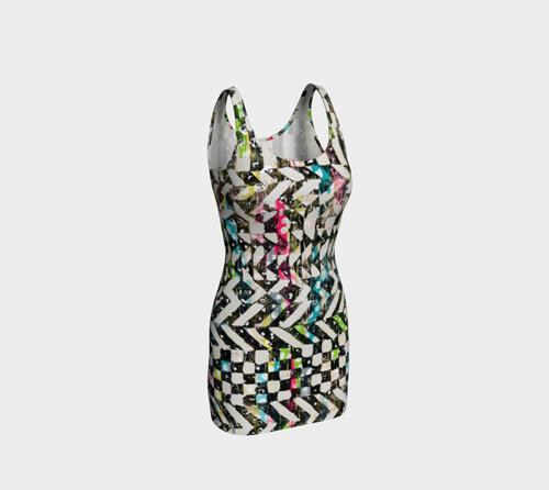 Checkered Canvas Bodycon Dress