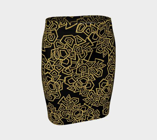 Gold Foil Geo Fitted Skirt