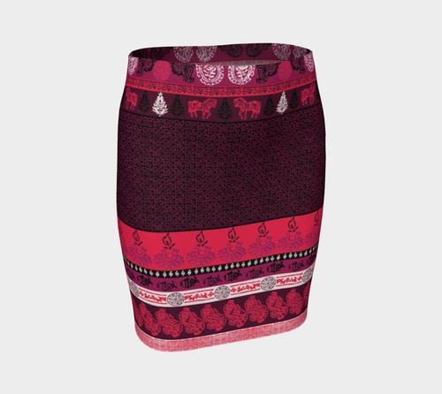 Animal Paisley Fitted Skirt