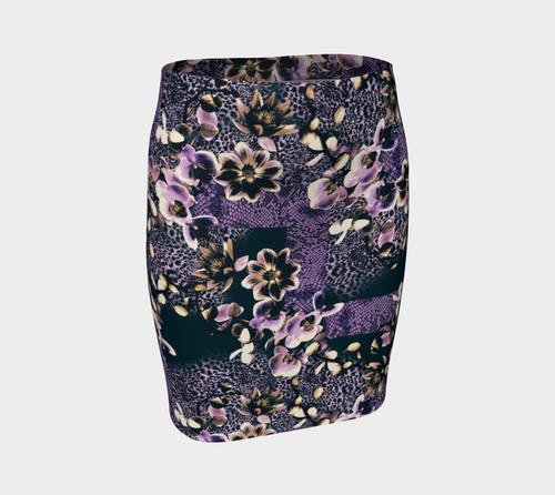 Floral Animal Fitted Skirt