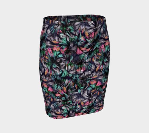 Feathery Tropical Fitted Skirt