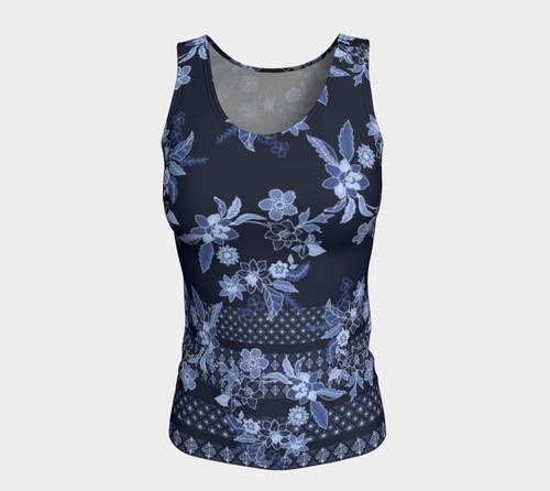 Boho Floral Fitted Tank Top/Long Length