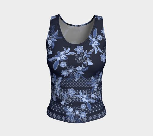 Boho Floral Fitted Tank Top/Regular Length