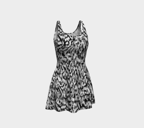 Black + White Animal Flare Dress