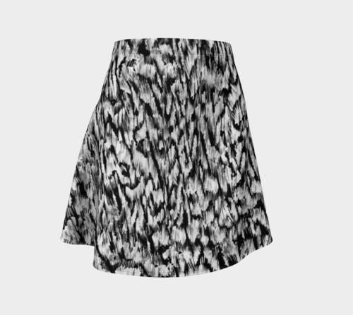 Black + White Animal Flare Skirt